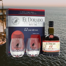 Load image into Gallery viewer, El Dorado 12 Year Old + 2 Glasses Gift Pack
